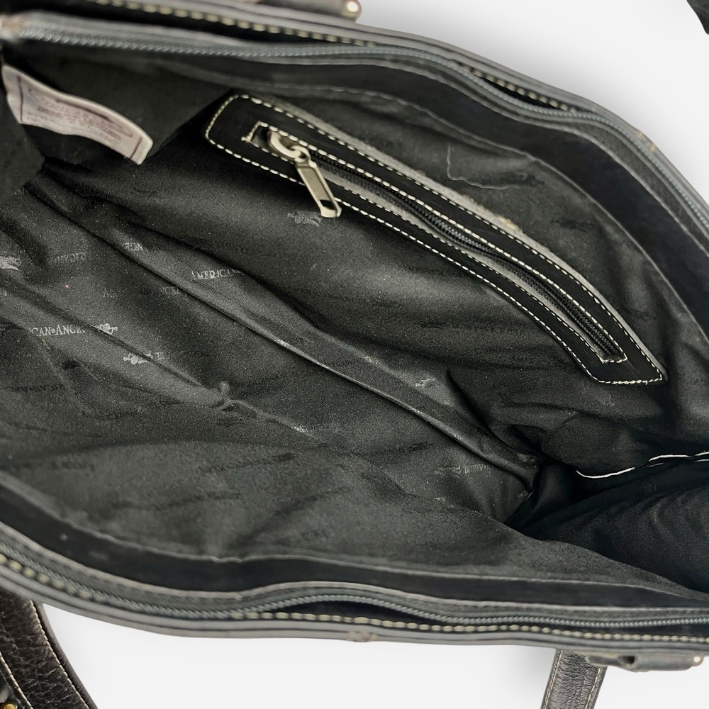 Vintage‎ American Angel Black Leather Shoulder Bag 9107 Purse - Picture 9 of 11